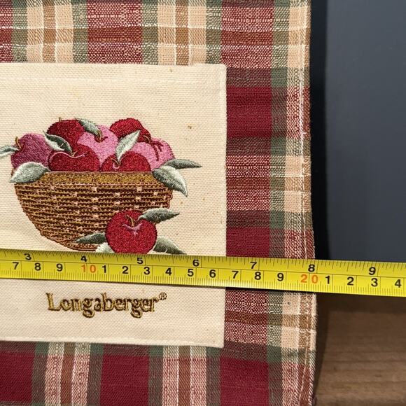 Longaberger Homestead Plaid Apple Basket Small Tote lunch Bag with front pocket - Picture 4 of 11